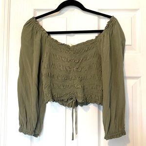 off shoulder olive green size medium